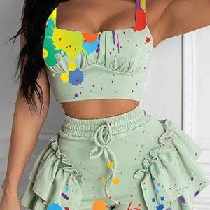 Splatter Skirt Set
